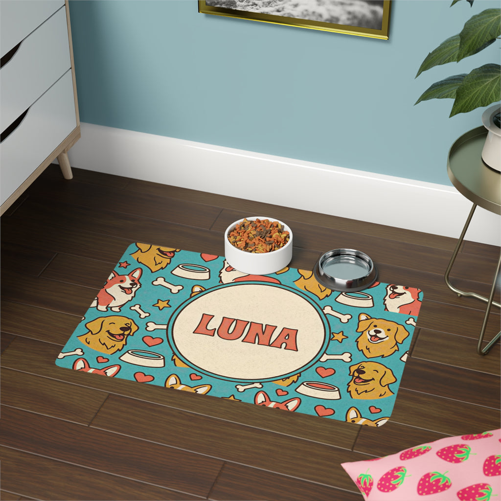 Cute Corgi & Golden Retriever Pattern, Custom Name 'Luna'