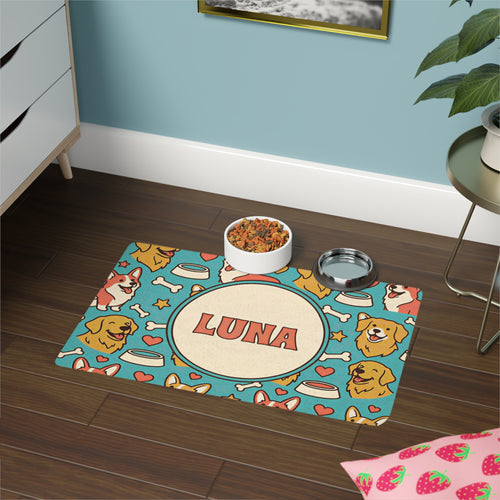 Cute Corgi & Golden Retriever Pattern, Custom Name 'Luna'