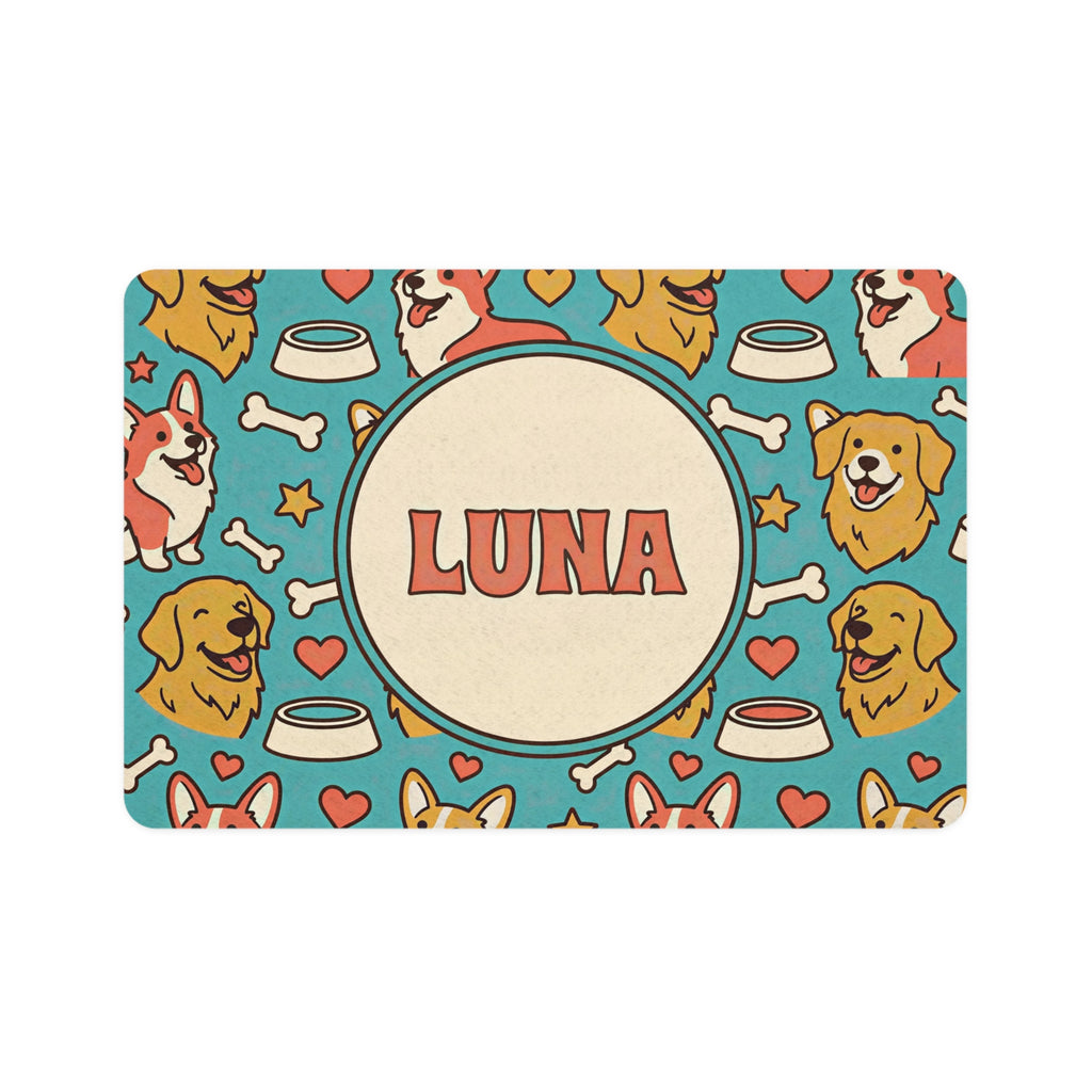 Cute Corgi & Golden Retriever Pattern, Custom Name 'Luna'